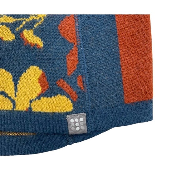 Floral Patterned Women's Sweater - Blue and Yellow - Picture 5 of 7